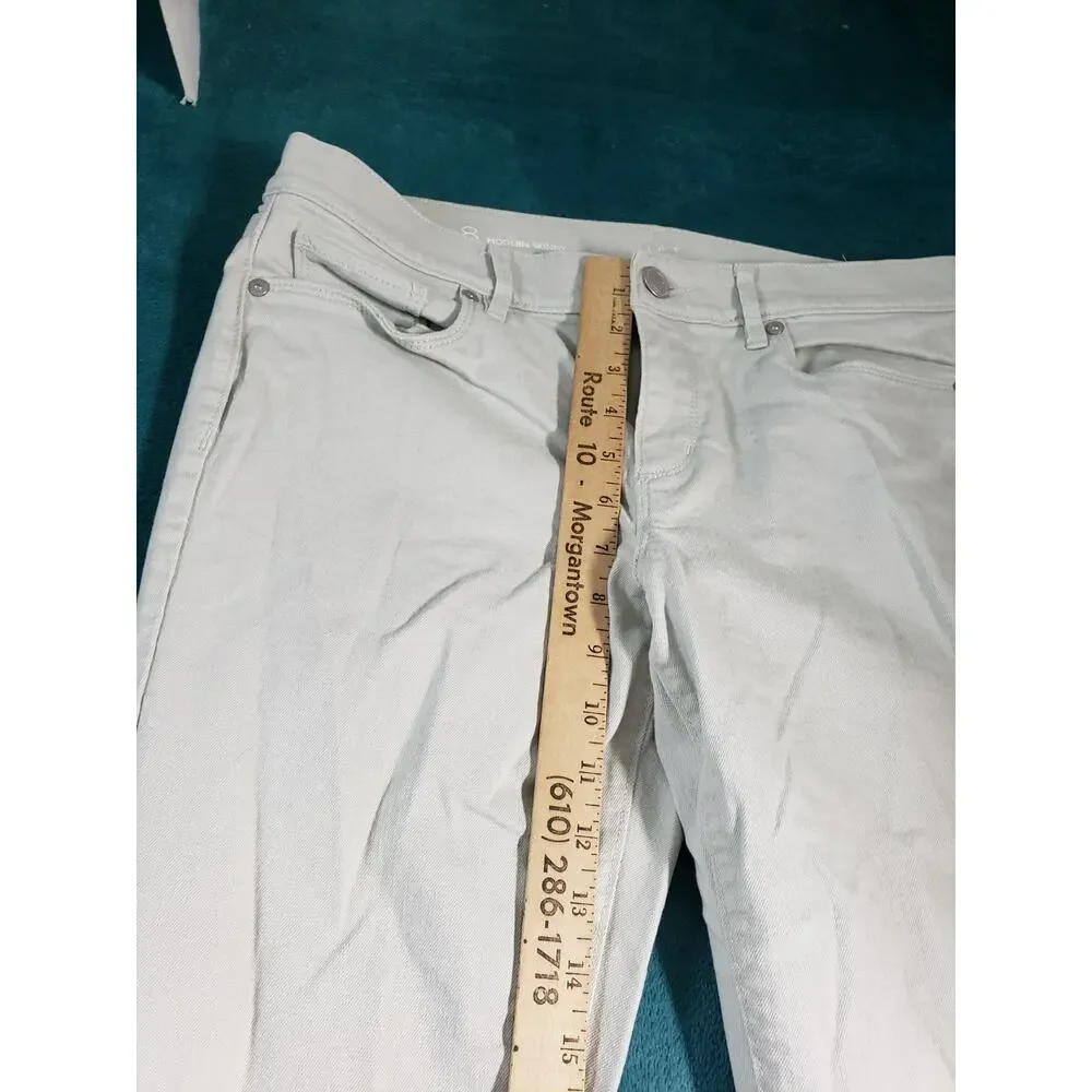Loft Jeans Size 8 Women Beige Pants Corduroy Stretch Mid Rise Modern Skinny